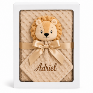 KIT MANTA COM NANINHA PERSONALIZADO LEÃO BEGE