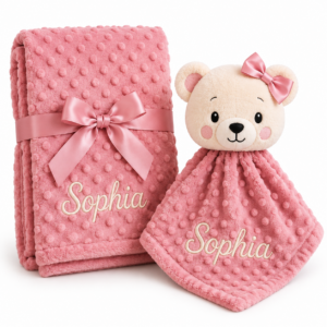 KIT MANTA COM NANINHA PERSONALIZADO URSINHA ROSÊ
