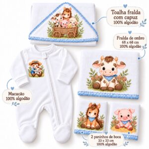 Kit Maternidade 5 peças Fazendinha